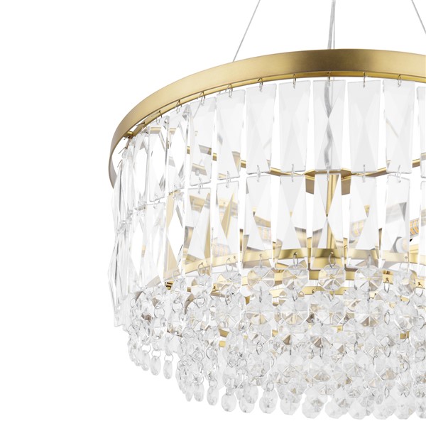 (image for) Laura Ashley Rhosill 4 Light Pendant Glass & Antique Brass